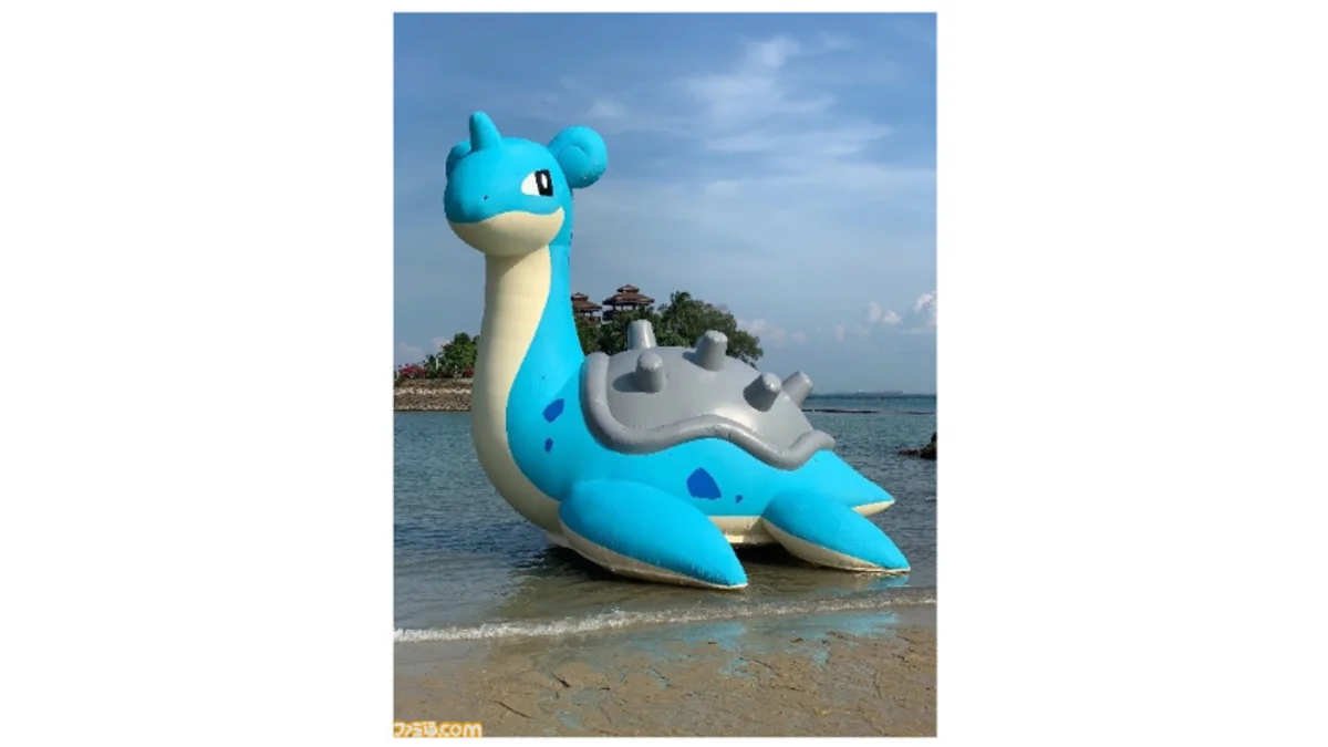 From December 13 to 25, a 19.6-foot tall Lapras will go up in Kotodai Park in Sendai, Japan.