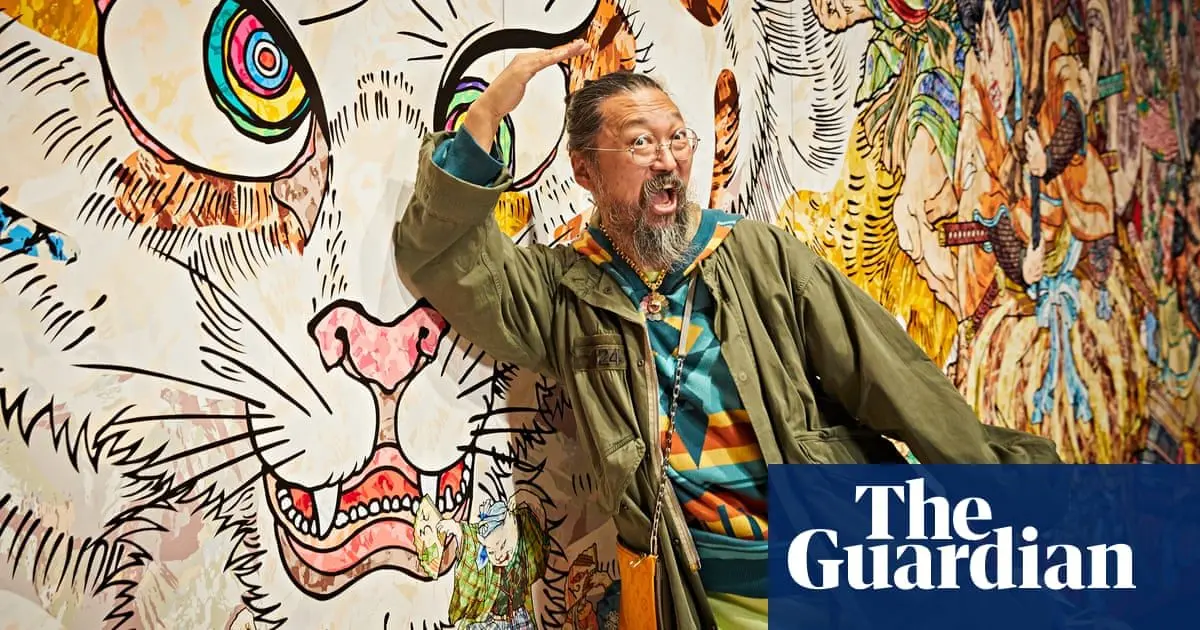 Takashi Murakami, Japan's rock star artist, unveils 10-metre 'stupid cat painting'